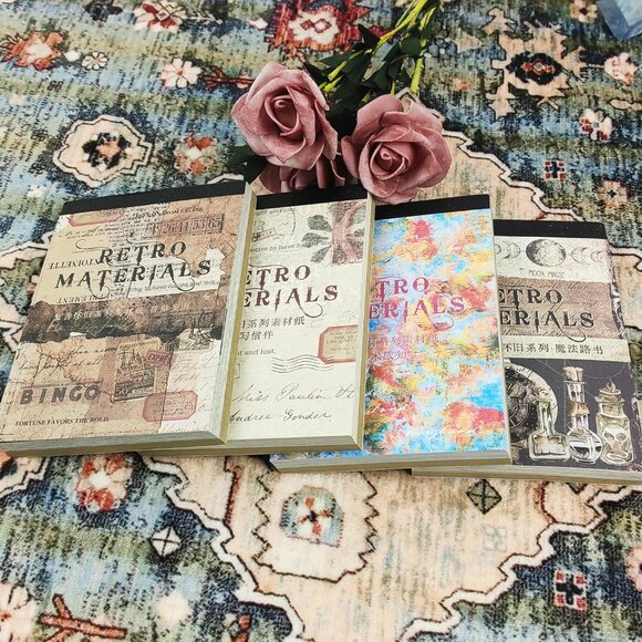 400 PCS Scrapbooking Supplies Vintage Scrapbook Paper Decorative Paper Bullet Co - Picture 5 of 7